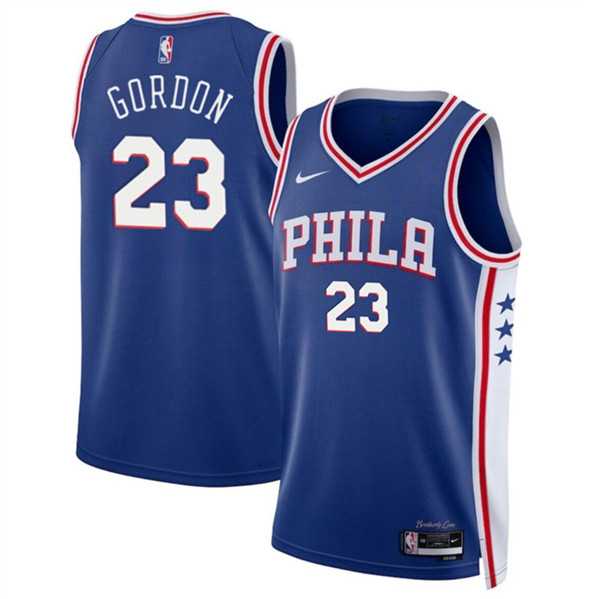 Mens Philadelphia 76ers #23 Eric Gordon Royal Icon Edition Stitched Jersey Dzhi 500w